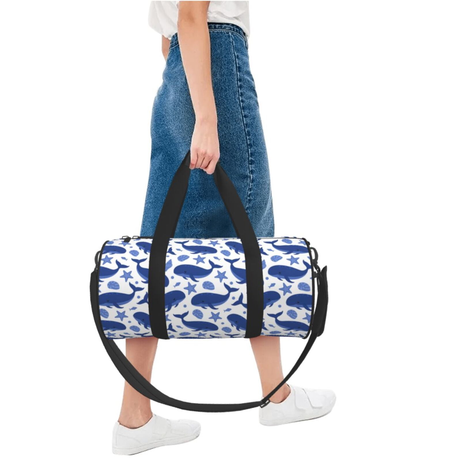 Vsdgher Whale 45L Foldable Duffel Bag, Sports Gym Bag,Overnight Bag, Portable Weekender Bag for Airplanes