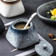 thumbnail image 3 of Sugar Bowl with Lid and Spoon, 430ml Ceramic Sugar Bowl, Japanese Salt Jar Container, 3 of 6