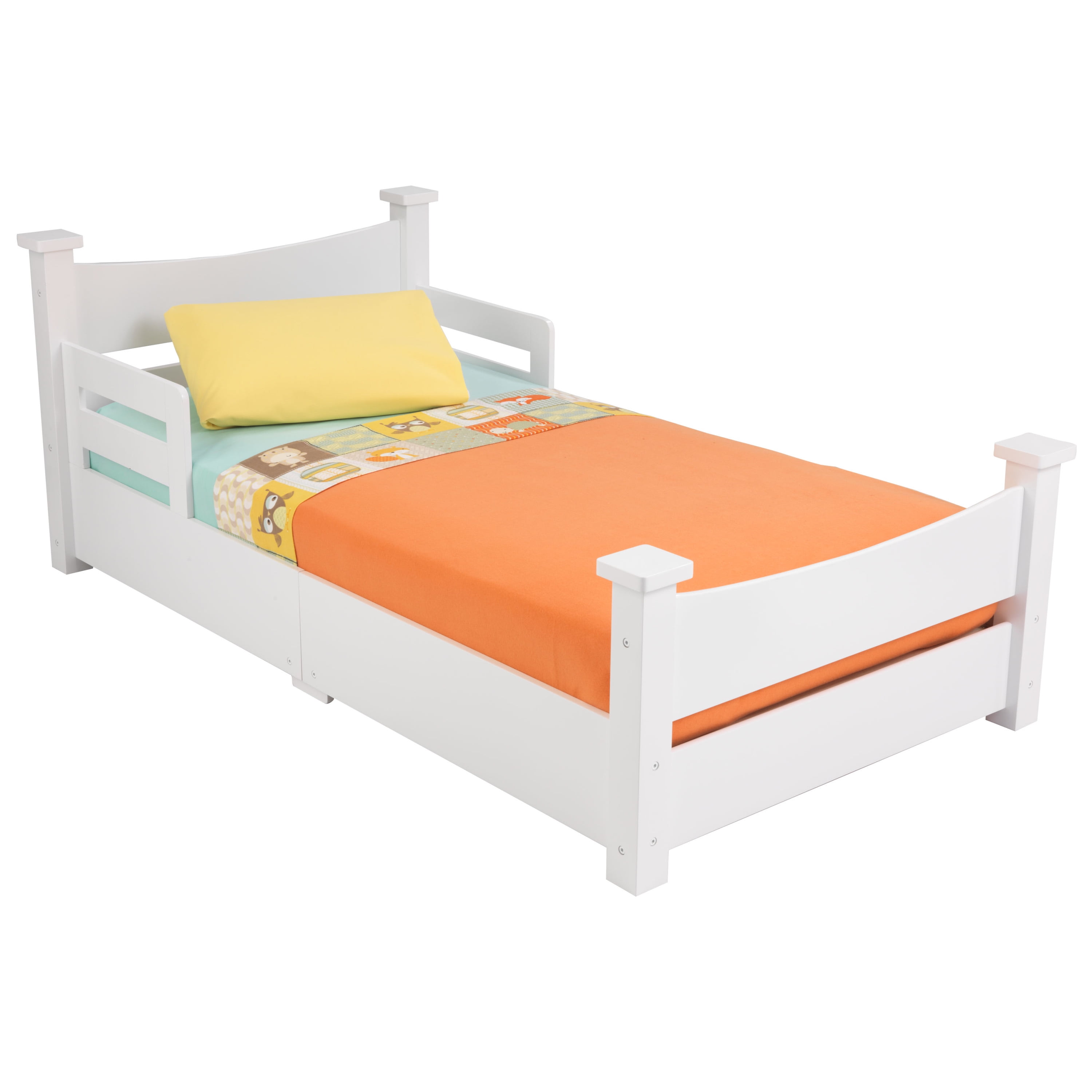 KidKraft KidKraft Addison Wooden Toddler Bed with Side Rails and Curved