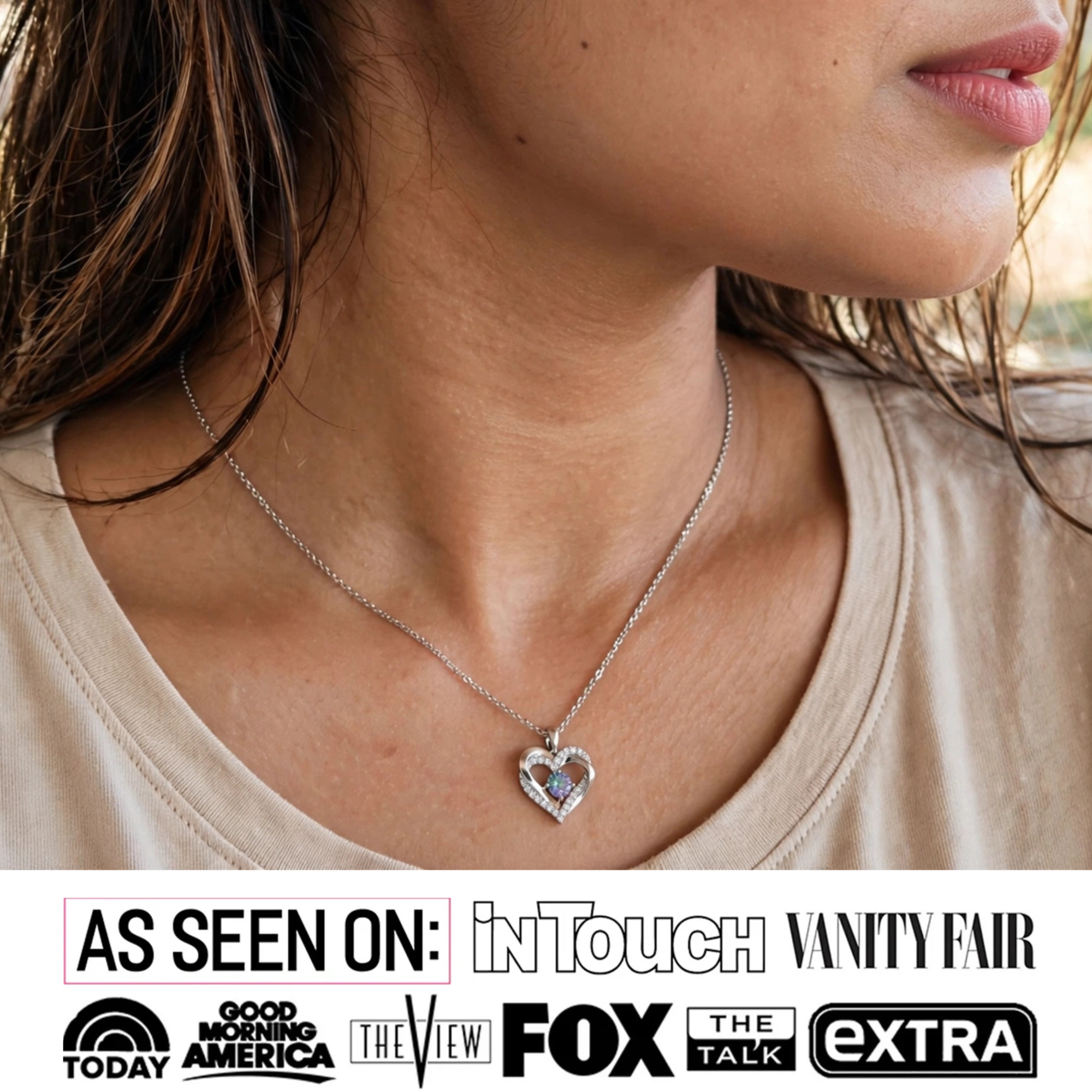 Cate & Chloe Forever June Birthstone Double Heart Necklace photo 5