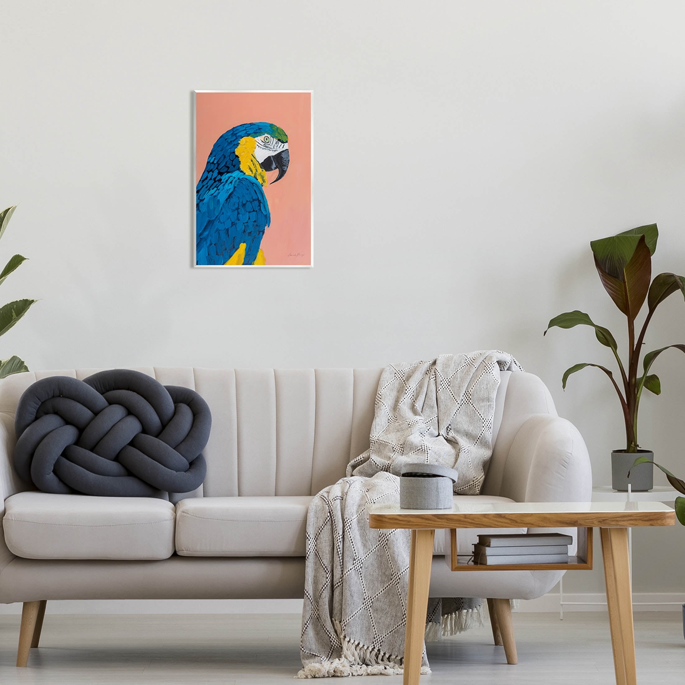 Stupell Industries Bold Parrot Wildlife Portrait Painting Unframed Art Print Wall Art, Design by Pamela Munger