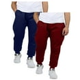 thumbnail image 1 of Men's 2 Pack Fleece Jogger Sweatpants,burgundy/navy,S, 1 of 2