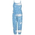 thumbnail image 6 of AHTJRT Girls Summer Rompers Graphics Spaghetti Straps Long Jogger Jumpsuits Loose Fit Sleeveless Overalls Light Blue 3-4 Years, 6 of 6