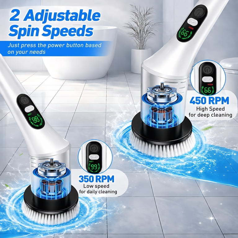 STARBIAO Electric Spin Scrubber, Cordless with 9 Brush Heads photo 7