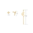 thumbnail image 4 of Grandest Birch 3Pcs Women Rhinestone Star Moon Bar Ear Studs Earrings Set Party Jewelry Alloy, Rhinestone Gold, 4 of 6