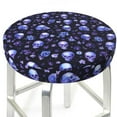 thumbnail image 3 of Pofeuu Skull flower leaf purple Print Round Bar Stool Covers - Super Soft and Washable Elastic Stool Cushion Slipcover Easy Clean Velvet-13 inch, 3 of 7