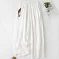 thumbnail image 2 of Lmnyox Wide Leg Cotton Linen Pants for Women Flowy Elastic Waist Lounge Pants with Pocket Summer Casual Trousers, 2 of 6