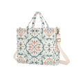 thumbnail image 7 of FORMRS Womens Corduroy Tote Bag Crossbody Shoulder Handbag with Pocket, Green Geometric Pattern, 7 of 7