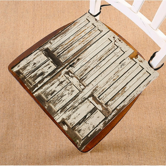 Cojín para silla de Pintura blanca con puerta de madera antigua ABPHQTO Vintage 40x40 cm