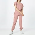 thumbnail image 4 of Mlqidk Healing Hands Scrubs for Women Breathable Nurse Scubs V Neck Top & Jogger Pant with Pockets Medical Scrub Set Pink L, 4 of 6