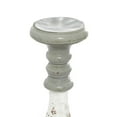 thumbnail image 6 of DecMode 3 Candle Gray Aluminum Metal Turned Style Pillar Candle Holder with White Accents, Set of 3, 6 of 10