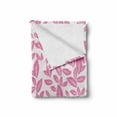 thumbnail image 2 of Floral Soft Flannel Fleece Throw Blanket, Big Pink Flower Leaves on White Background Rose Petals Spring Nature Pattern, Cozy Plush for Indoor and Outdoor Use, 50" x 60", Pale Pink White, by Ambesonne, 2 of 6