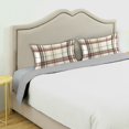 thumbnail image 3 of Yayeee Pillowcase Standard Size Set of 2 Satin Wrinkle Resistant Pillow Case, Cream Plaid, 3 of 8