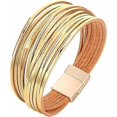 thumbnail image 1 of Leather Wrap Bracelets for Women, Boho Leopard Multi-Layer Crystal Beads Cuff Bracelet Jewelry, 1 of 4