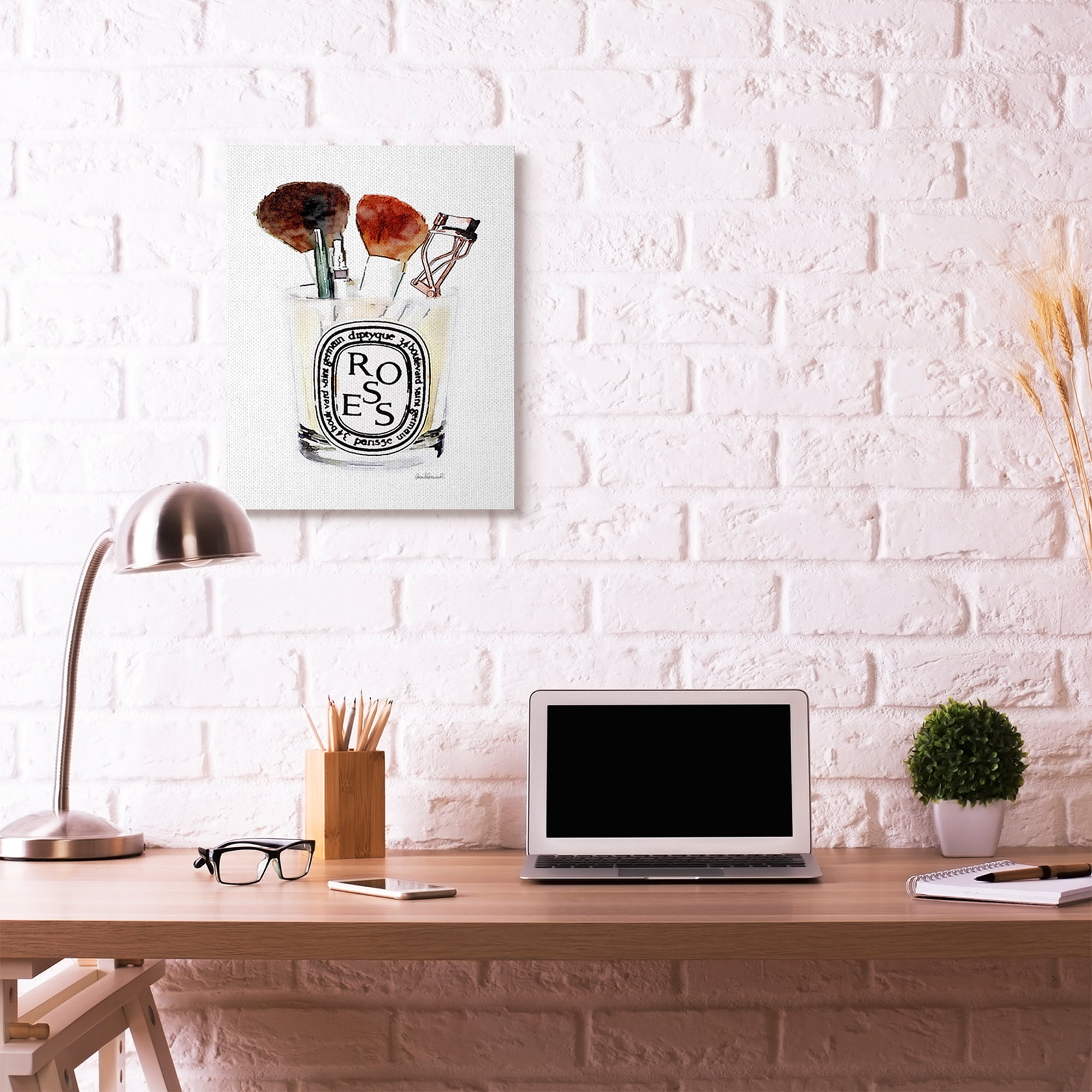 Stupell Industries Fashion Designer Makeup Glass Watercolor Canvas Wall Art by Amanda Greenwood