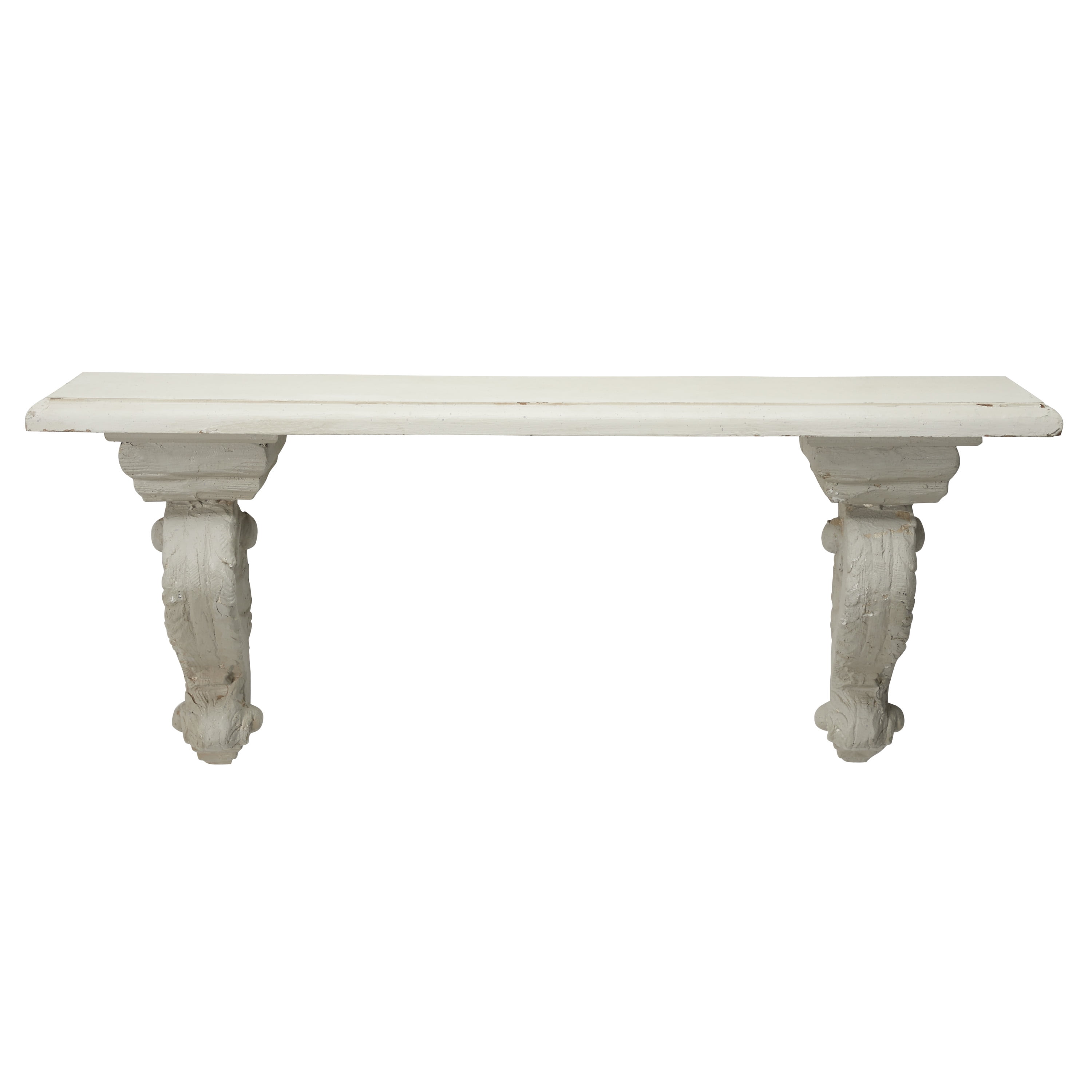 DecMode Indoor White Wood Farmhouse Wall Shelf