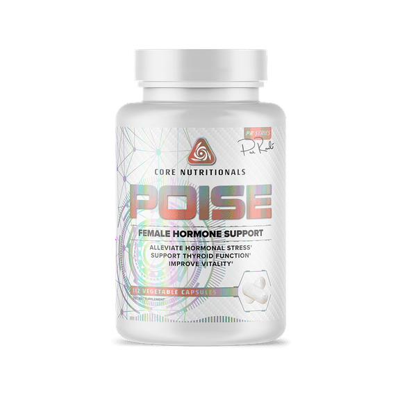 Core Nutritionals Poise Female Hormone,Thyroid, and Stress Support, Minerals and Herbs to Relieve Menstrual Symptoms 112 Capsules