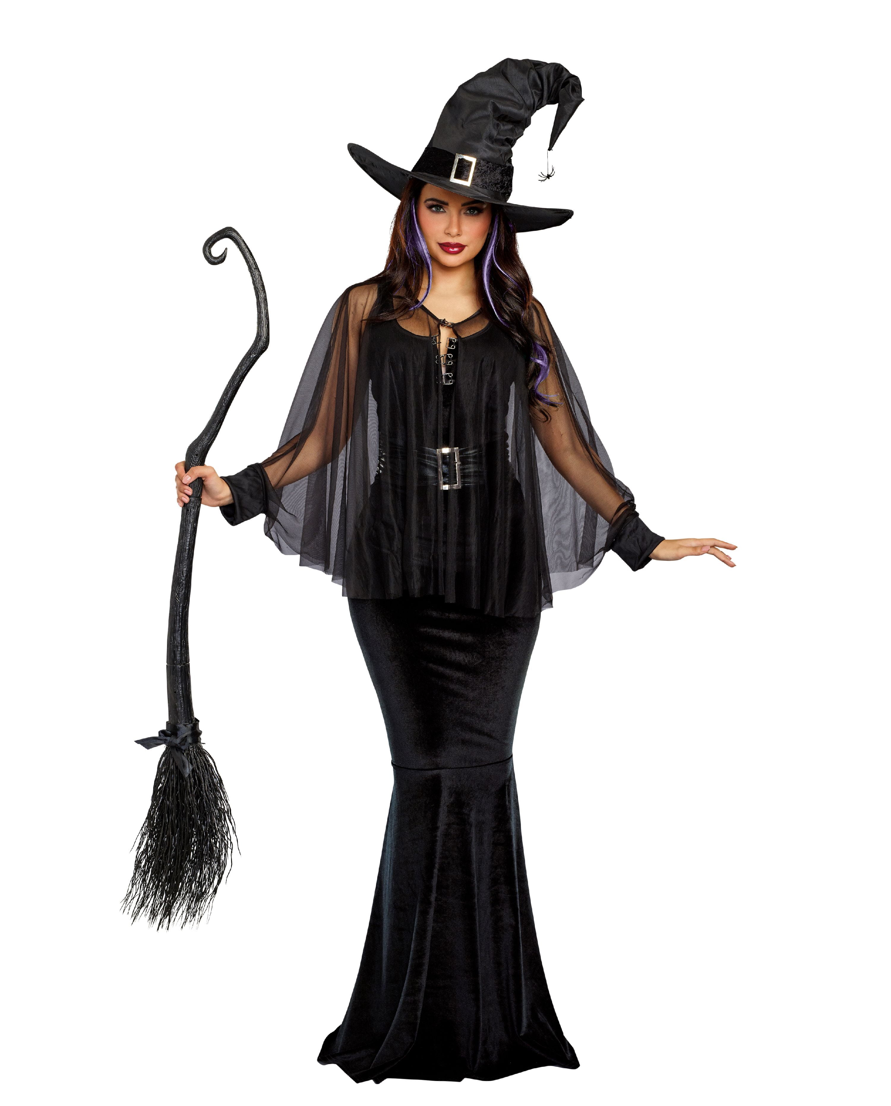 Dark Vampiress Queen Ladies Sorceress Fancy Dress Costume Halloween Womens 6-28 
