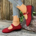 thumbnail image 5 of Willtoo Women's Mary Jane Flats with Strap,Round Toe Mesh Fabric Ballet Flat Shoes Shallow Toe Elegant Solid Color Casual Shoes, 5 of 6