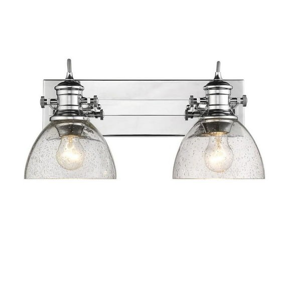 2 Light Vanity Light-8.38 inches Tall and 17.88 inches Wide-Chrome Finish-Seeded Glass Color Bailey Street Home 170-Bel-4158978