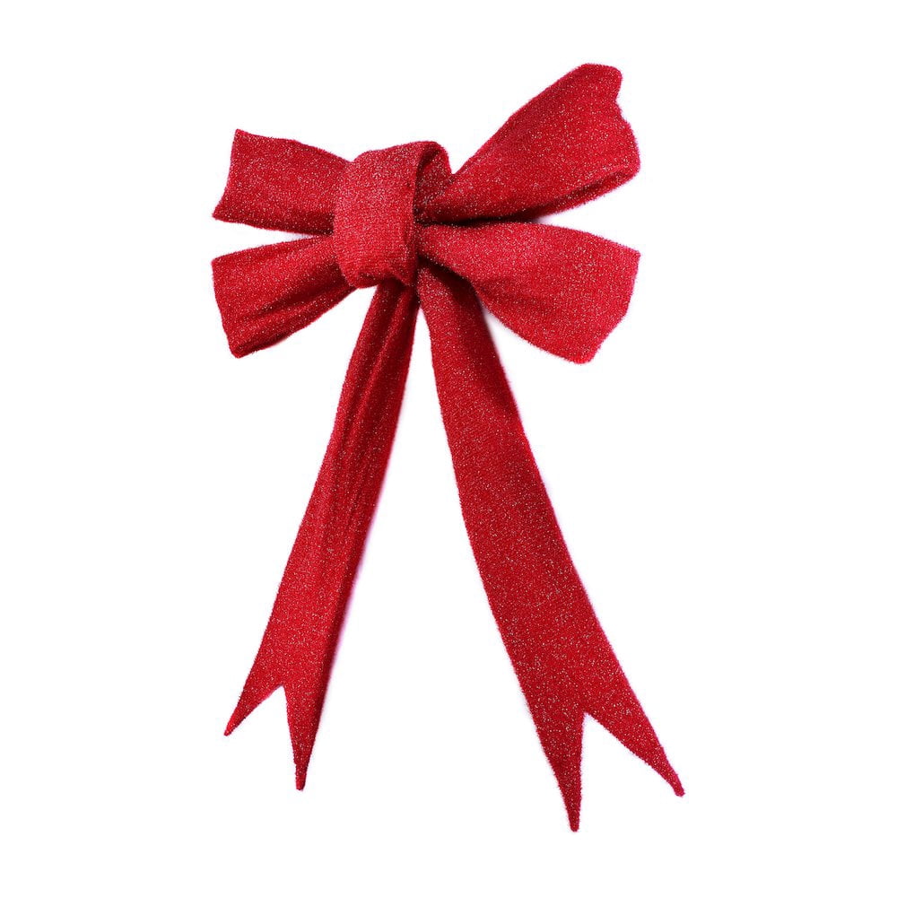 Hi-Line Gifts LED Lighted Bow Christmas Outdoor Wall Decoration - 82.75" - Red