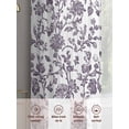 thumbnail image 7 of Purple Flower Semi Sheer Curtains 45 Inch Length 2 Panels Set, Vintage Farmhouse Boho Leaf Spring Plant Sheer Kitchen Curtain Privacy Voile Window Curtain for Living Room Bedroom Rod Pocket Drapes, 7 of 7