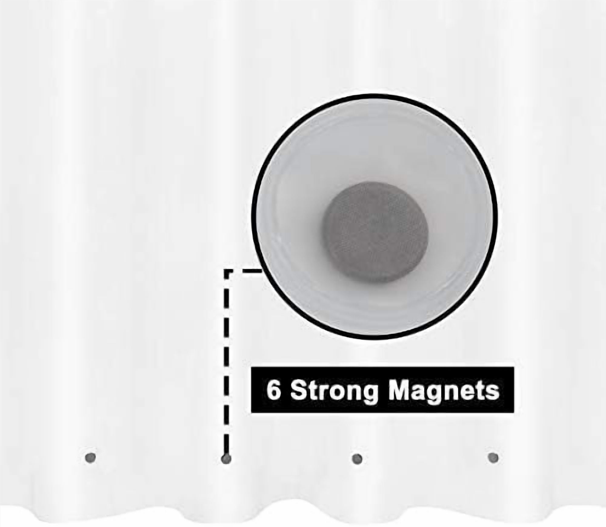 Frosted Shower Curtain Liner with 6 Magnets - Waterproof PEVA Shower Liner for Bath Tub, 72" x 72" Standard Size, PVC Free, Metal Grommets - Frost, 72x72