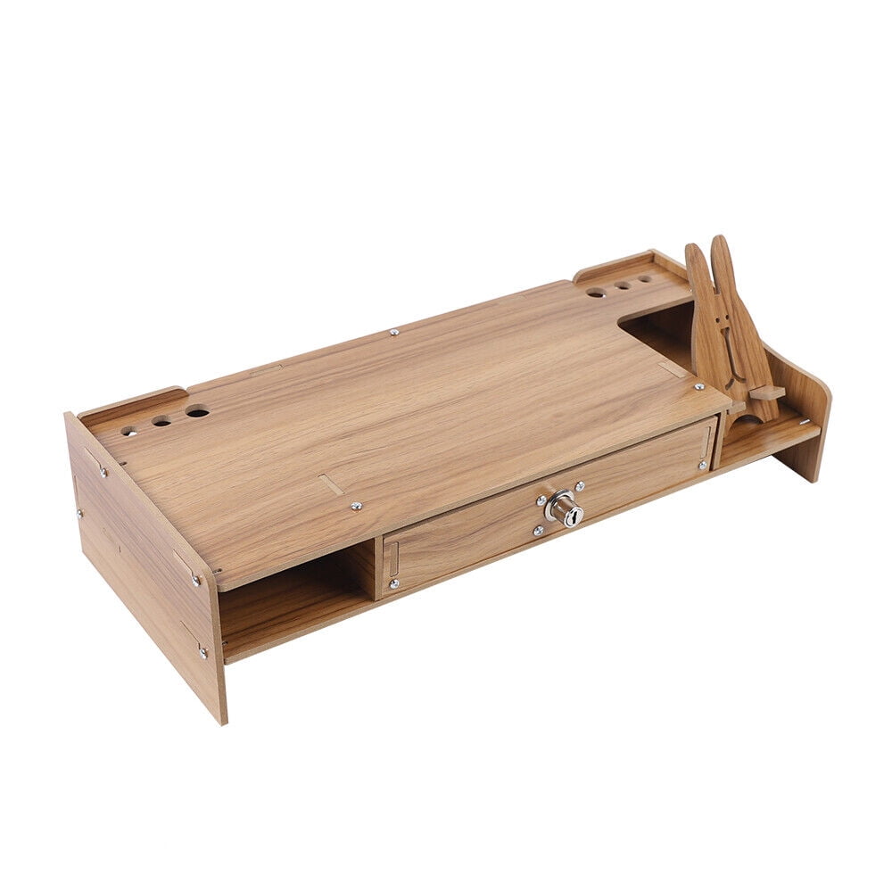 Wood Desk Organizer Monitor Riser with Drawer Computer Laptop PC Stand Desk Rack,18.8" X7.87" X4.13"