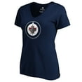 thumbnail image 2 of Women's Mark Scheifele Navy Winnipeg Jets Playmaker V-Neck T-Shirt, 2 of 3