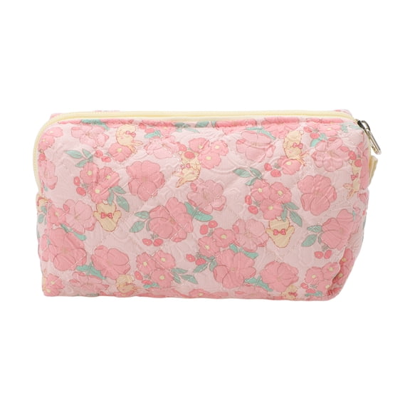Unique Bargains 1 Pc Yellow Rabbit Makeup Bag for Travel Pink Polyester