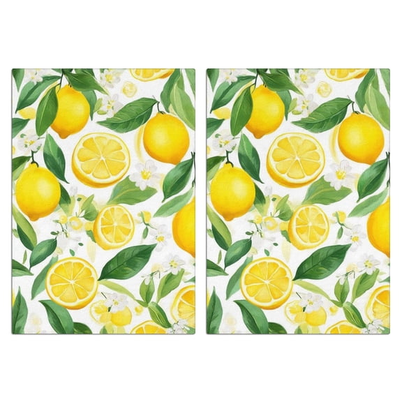 2 Pcs Funny Kitchen Towels,Lemon Microfiber Dish Towels,Kitchen Tea Towels,Kitchen Towel Set (18" X 26")