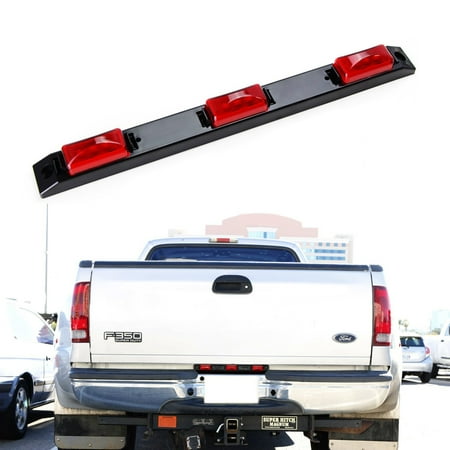 iJDMTOY Super Red 9-LED Truck Bed Mounted Rear Center Running Lights For Ford F-Truck Super Duty, Dodge RAM Chevy Silverado GMC Sierra Heavy