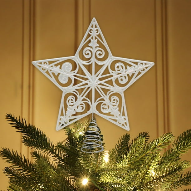 Estrella De Rbol De 20 Cm, Estrella, Plstico, Luminosa, Decoracin Exterior Para Jardn, Decoracin Interior Para El Hogar, 1 Unidad, Blanca, Ukhbmc