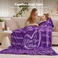 thumbnail image 5 of Joyfy Mother's Day Blanket Gifts, 50" x 60" Soft Flannel Birthday Gift for Mom from Daughter Son - Purple, 5 of 8