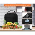 thumbnail image 3 of Square lunch bag - Reusable lunch bag, unisex - Portable insulated lunch box, 3 of 7