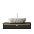 thumbnail image 5 of Horuto 19-Inch Ceramic Vessel Sink for Bathrooms, Stain-Resistant Rectangle Countertop Basin, High-Hardness Ceramic, Volakas White Marble Finish, 5 of 5