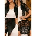 thumbnail image 5 of DARING DIVA Short Sleeve Lace Shrug 2XL Black, 5 of 6