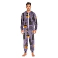 thumbnail image 3 of FORMRS Onesies Pajama for Adults Unisex Hoodie Winter Jumpsuit One Piece Sleepwear, Sizes S-2XL, Purple Halloween Black Cat, 3 of 7