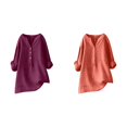 thumbnail image 1 of (2-Pack) Rinsvye Womens Solid Color Long Sleeve Mandarin Collar Blouse Women Clothing Timeless Design, 1 of 4