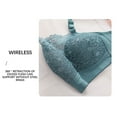 thumbnail image 6 of Mrat Bralettes for Women Underwire Cotton Running Sports Bras Longline Sports Plus Size Swim Bras for Under Shirt Wireless Push up Lace Bralettes for Women Green M, 6 of 9