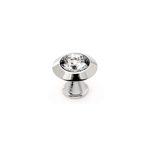 Alno 1 1/4" Art Deco Crystal Knob - Clear / Polished Nickel