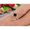 thumbnail image 2 of 1.75 Carat Round Cut Gem Stone Black Diamond Moissanite Engagement Ring On 10k Rose Gold Wedding Ring Art Deco Personalized for Brides, 2 of 6