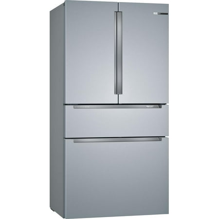 Bosch - 800 Series 20.5 Cu. Ft. 4-Door French Door Counter-Depth Smart Refrigerator - Stainless Steel