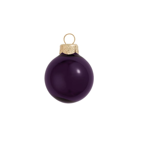 40ct Shiny Purple Glass Ball Christmas Ornaments 1.5" (40mm)