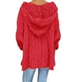 thumbnail image 4 of Manxivoo Oversized Sweater Women Fashion Loose Large Size Solid Color Hood Long Sleeves Sweater Tops Fall Sweaters Red, 4 of 5