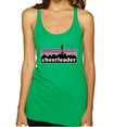 thumbnail image 1 of Wild Bobby Cheerleader Silhouette Girl Sports Women Tri-Blend Racerback Tank Top, Envy, X-Large, 1 of 5