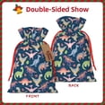 thumbnail image 2 of Xecao Dinosaur Print Burlap Gift Bags with Drawstring and Gift Tags, Gift Bags, Burlap Bags, Jute Bags for Party, Christmas, DIY Craft Bags-Medium, 2 of 9