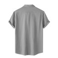 thumbnail image 4 of Turilly Mens Shirts Men Casual Solid Turndown Short Sleeve Button Closure Shirt Hawaii Blouse, 4 of 6