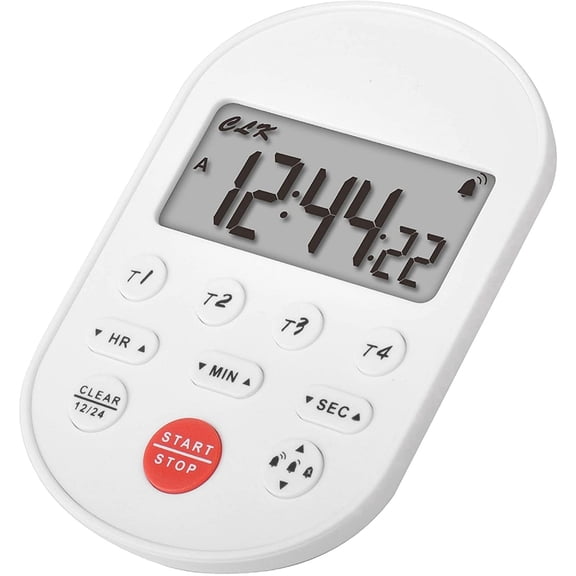 Runleader 4 Channel Timers Count-up/Countdown Digital Timer Loud Alarm LCD Display Kitchen