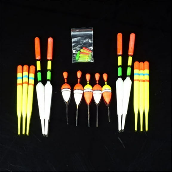 Utoimkio 15Pcs Fishing Float Tackle Set,Sea Fishing Floats Vertical Buoy Bobber,Fishing Bobbers Fishing Floats Assorted Size for Most Type Angling Fish Accessories